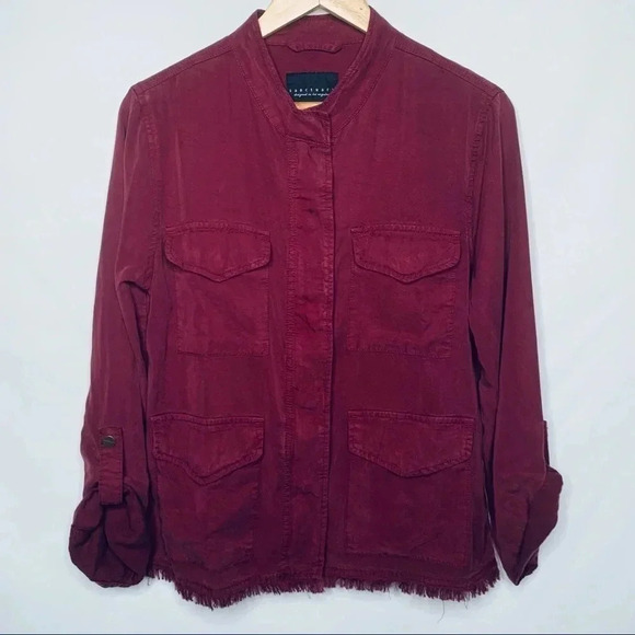 Sanctuary Roy Frayed Hem Surplus Jacket Small - Picture 2 of 11